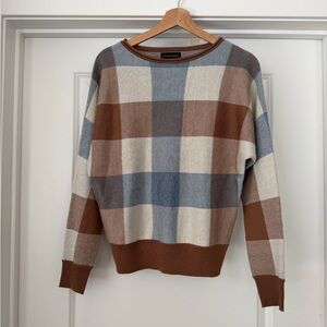NEW! ❤️ Cynthia Rowley size XS S Multicolor Plaid Crewneck Sweater